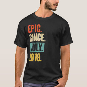 Epic Since July 2018 4 Year Old 4th Birthday Gift T-Shirt