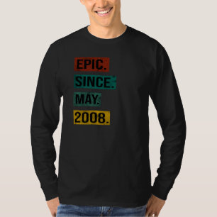 Epic Since May 2008 Vintage 14 Years Old Birthday T-Shirt