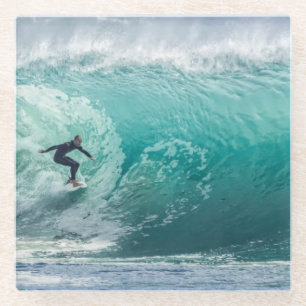 Epic Surfing Wave Glass Coaster