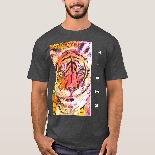 Epic Tiger Looking at You, Multimedia T-Shirt (Front)