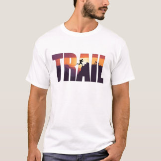 Epic TRAIL Mountain Silhouette Graphics T-Shirt