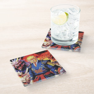 Epic Trump Samurai Anime Glass Coaster
