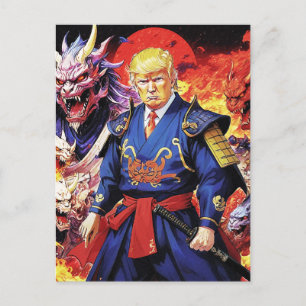 Epic Trump Samurai Anime Postcard