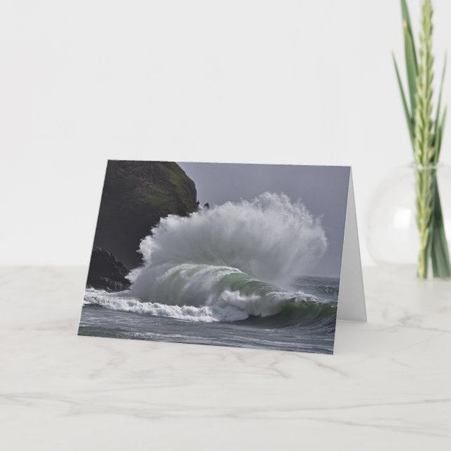 Epic Waves at Cape Disappointment, WA Card (Front)