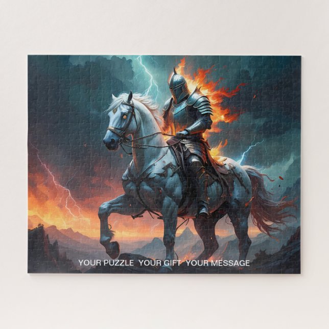 Epic White Knight & Stallion Art Puzzle Collection (Horizontal)