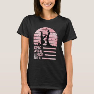 Epic Wife Since 2014 8th Wedding Anniversary Retro T-Shirt
