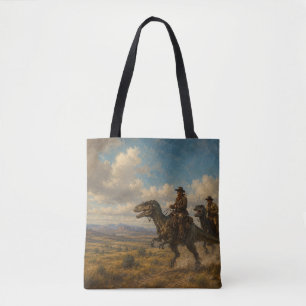 Epic Wild West Dinosaur Adventure Tote Bag