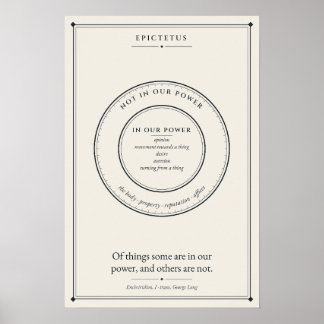 Epictetus Dichotomy of Control Stoic Circles Poster