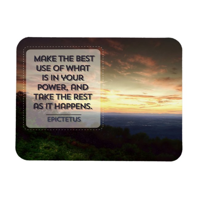 Epictetus Inspirational Quote "Best use" Flexible Magnet (Horizontal)