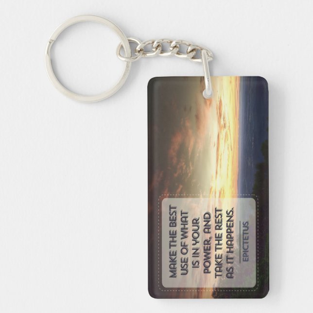 Epictetus Inspirational Quote "Best use" Key Ring (Front)