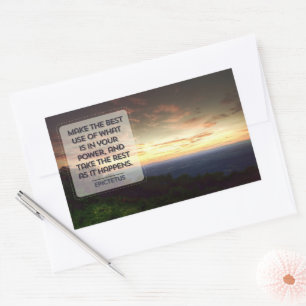 Epictetus Inspirational Quote "Best use" Rectangular Sticker