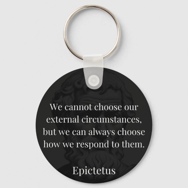 Epictetus's Wisdom: Empowerment through Response Key Ring (Front)