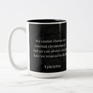 Epictetus's Wisdom: Empowerment through Response Two-Tone Coffee Mug
