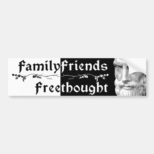 Epicurus: Family Friends Freethought 2 Bumper Sticker (Front)
