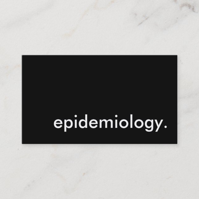 epidemiology. business card (Front)