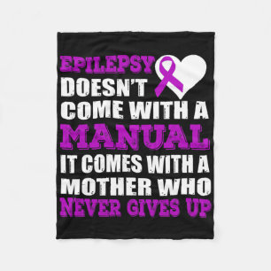 Epilepsy A Mother Who Never Gives Up Purple Ribbon Fleece Blanket