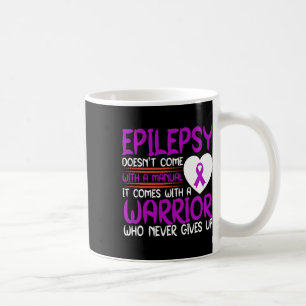 Epilepsy A Warrior Who Never Gives Up Purple Ribbo Coffee Mug
