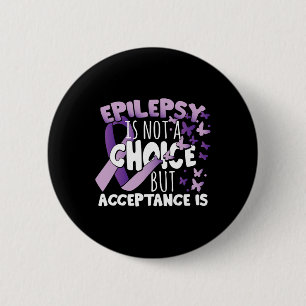 Epilepsy Awarenes Purple Ribbon 6 Cm Round Badge