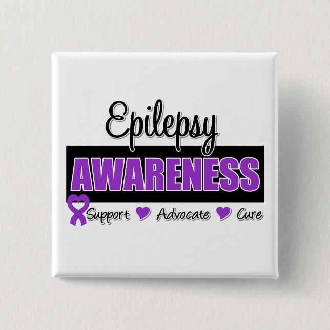 Epilepsy Awareness 15 Cm Square Badge (Front)