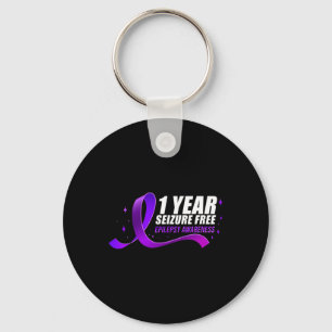 Epilepsy Awareness 1 Year Seizure Free Ribbon 1 Key Ring