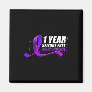 Epilepsy Awareness 1 Year Seizure Free Ribbon 1 Magnet