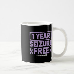 Epilepsy Awareness 1 Year Seizure Free Ribbon 2 Coffee Mug