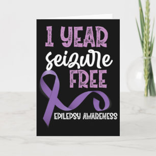 Epilepsy Awareness 1 Year Seizure Free Ribbon Card