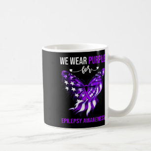 Epilepsy Awareness 4th July Purple Butterfly Coffee Mug