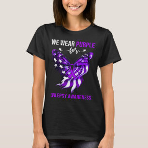 Epilepsy Awareness 4th July Purple Butterfly  T-Shirt