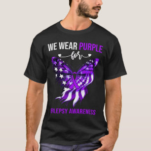 Epilepsy Awareness 4th July Purple Butterfly T-Shirt
