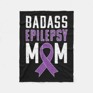 Epilepsy Awareness Bad Epilepsy Mum Purple Ribbon  Fleece Blanket
