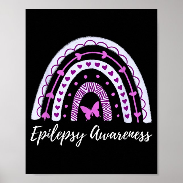Epilepsy Awareness Boho Rainbow Poster (Front)