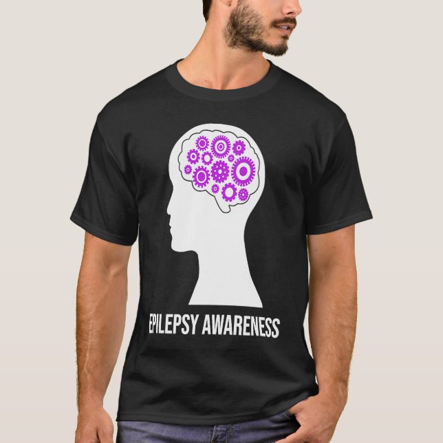 Epilepsy Awareness Brain Aware Epileptic Warrior S T-Shirt (Front)