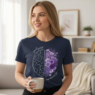 Epilepsy Awareness Brain Flowers Support Tri-Blend Shirt