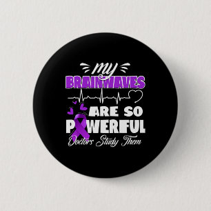 Epilepsy Awareness Brain Waves Epileptic Warrior S 6 Cm Round Badge