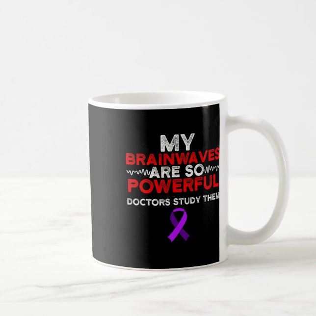 Epilepsy Awareness Brain Waves Epileptic Warrior S Coffee Mug (Right)