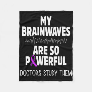 Epilepsy Awareness Brain Waves Epileptic Warrior S Fleece Blanket