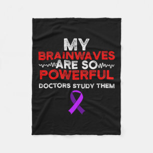 Epilepsy Awareness Brain Waves Epileptic Warrior S Fleece Blanket