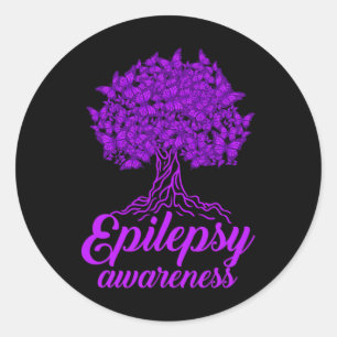 Epilepsy Awareness Butterfly Classic Round Sticker