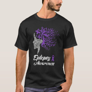 Epilepsy Awareness Butterfly Purple Ribbon Women T-Shirt