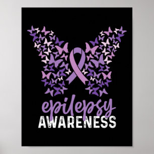 Epilepsy Awareness Butterfly Ribbon 1 Poster