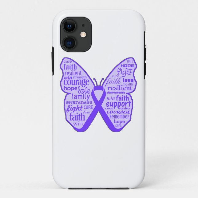 Epilepsy Awareness Butterfly Ribbon Case-Mate iPhone Case (Back)