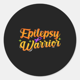 Epilepsy Awareness Care Usa Epileptic Warrior Surv Classic Round Sticker