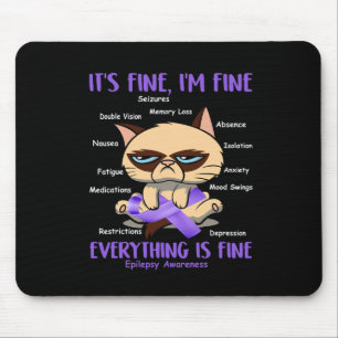 Epilepsy Awareness Cat Your Byttle Is My Byttle Gi Mouse Pad
