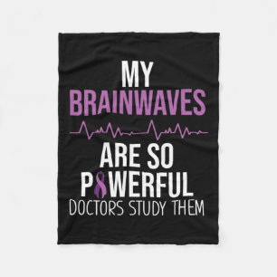 Epilepsy Awareness Costume My Brainwaves Survivor Fleece Blanket