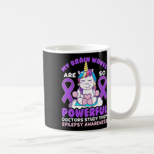 Epilepsy Awareness Cute Unicorn Purple Ribbon Funn Coffee Mug