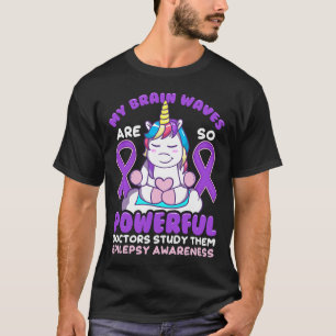 Epilepsy Awareness Cute Unicorn Purple Ribbon Funn T-Shirt