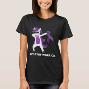 Epilepsy Awareness Dabbing Unicorn Warrior Purple T-Shirt