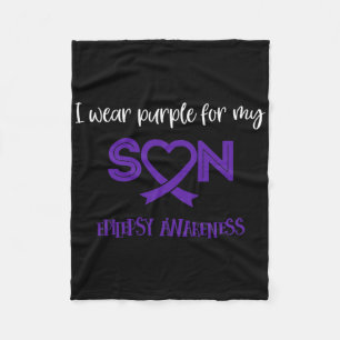 Epilepsy Awareness Dabbing Unicorn Wear For Son Fleece Blanket