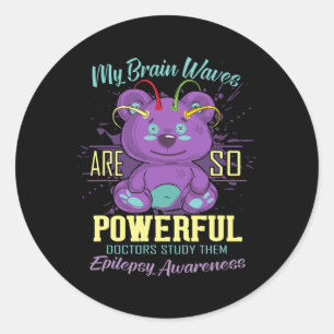 Epilepsy Awareness Day Purple Bear Epileptic Fight Classic Round Sticker